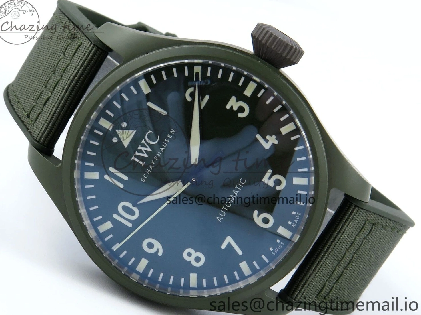 MIROTIME 0515 Big Pilot IW329802 M+F 1:1 Best Edition Green Dial on Green Nylon Strap MY Unique 7002